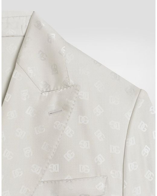Giacca Doppiopetto Sicilia Light di Dolce & Gabbana in White da Uomo