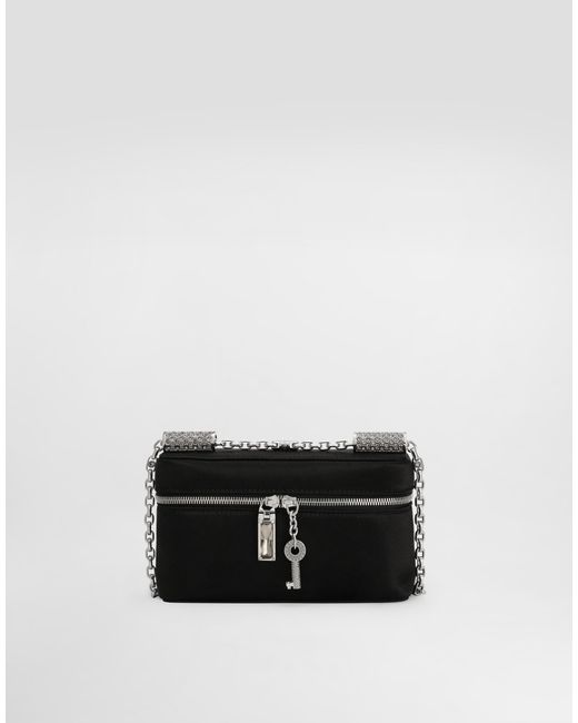 Dolce & Gabbana White Sicily Medium Satin And Pavé Tubes Shoulder Bag