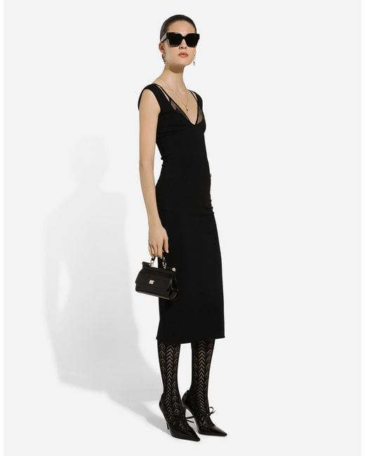 Dolce & Gabbana Black Sleeveless Viscose Knit Dress