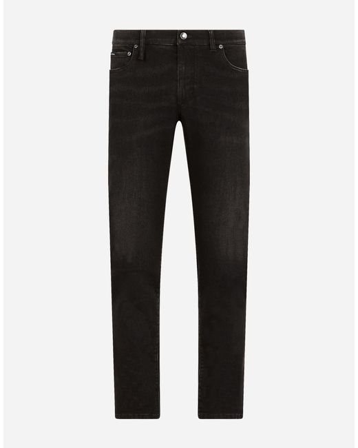 Dolce & Gabbana Black Dark Gray Wash Slim-fit Stretch Jeans for men