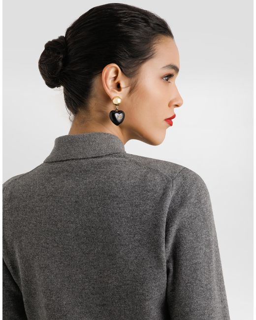 Dolce & Gabbana Gray Cashmere Polo Sweater