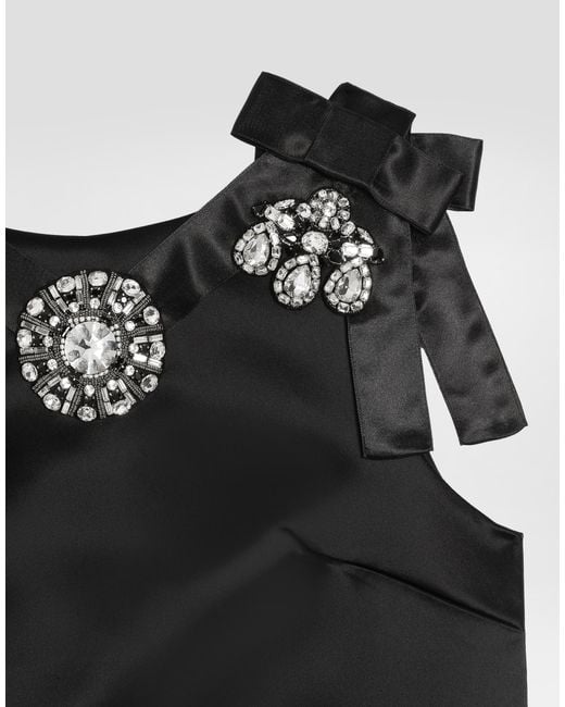 Dolce & Gabbana Black Dolce & Gabbana Stretch Satin Dress