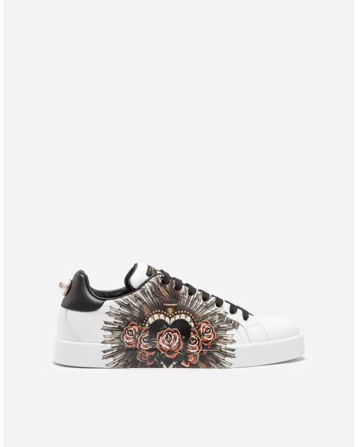 printed calfskin portofino sneakers