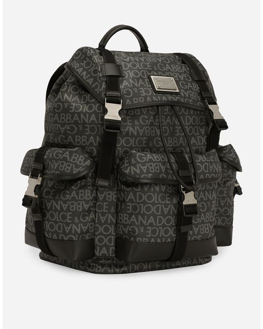 メンズ Dolce & Gabbana バックパック ジャカード コーティング Black