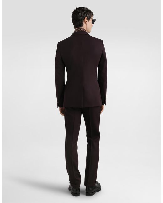 Camisa Martini En Sarga De Seda Estampada Dolce & Gabbana de hombre de color Brown