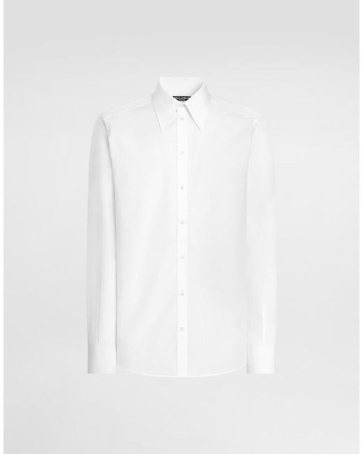 Dolce & Gabbana White Poplin Shirt for men