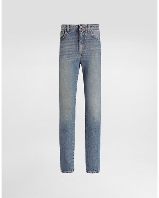 Dolce & Gabbana Blue 5-Pocket Stretch Denim Trousers