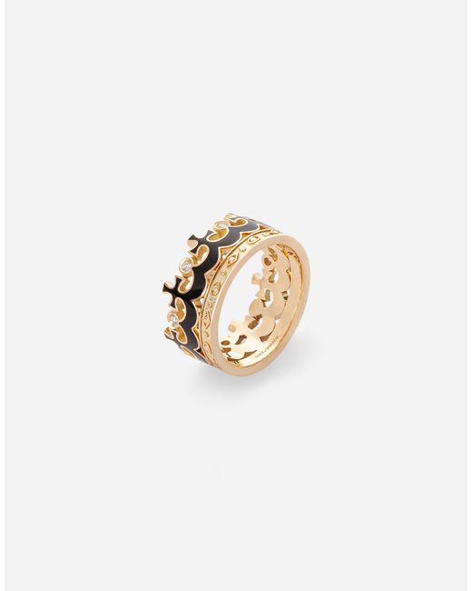 Dolce & Gabbana Ring Royal 18-Karätiges Gelbgold Und Diamanten in White für Herren