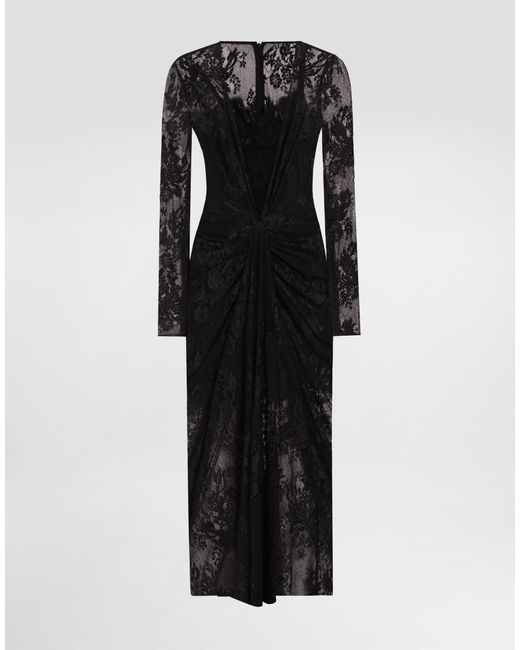 Dolce & Gabbana Black Floral Lace Dress