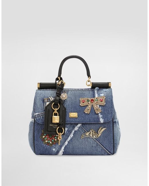 Dolce & Gabbana Blue My Sicily Denim Handbag