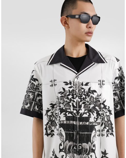 Dolce & Gabbana Black Cotton 'Hawaii' Shirt for men