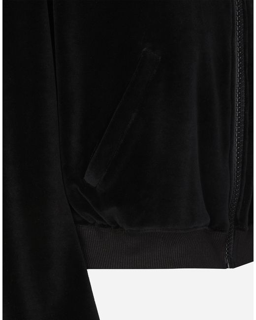 Dolce & Gabbana Black Chenille Cotton Hoodie