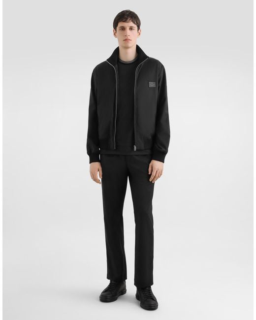 Dolce & Gabbana Black Wool Canvas Jacket for men