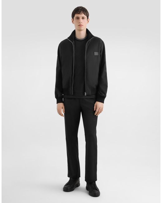 Dolce & Gabbana Black Wool Canvas Jacket for men