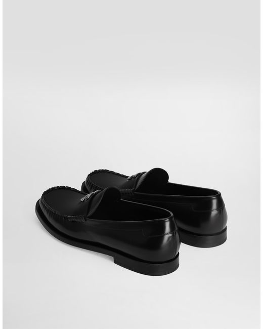 Dolce & Gabbana White Brushed Calfskin Loafers for men