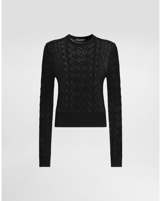 Dolce & Gabbana Black Lace Pullover