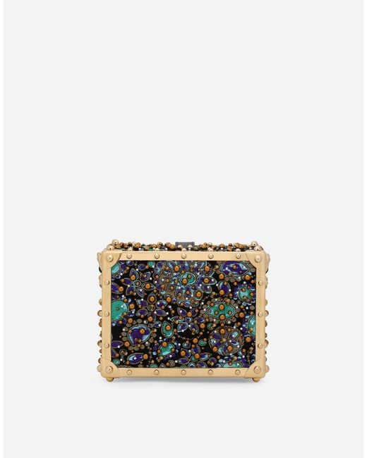Dolce & Gabbana Multicolor Jacquard Dolce Box Bag With Embroidery