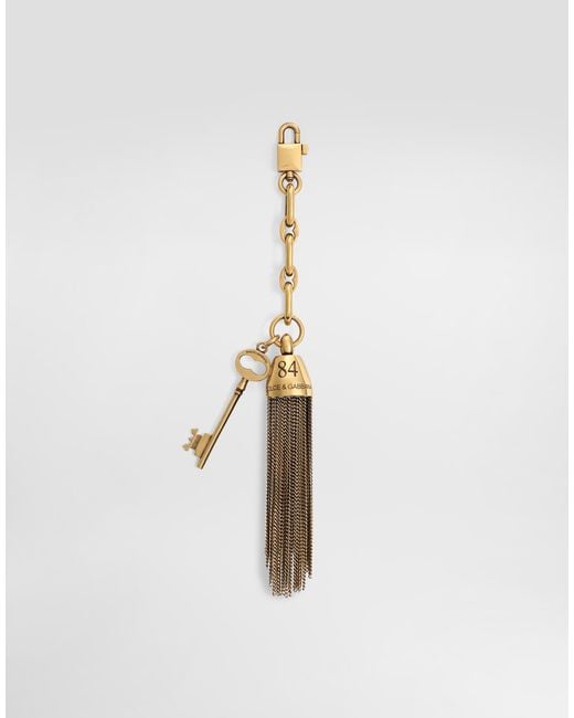 Dolce & Gabbana White Metal Charm Keychain