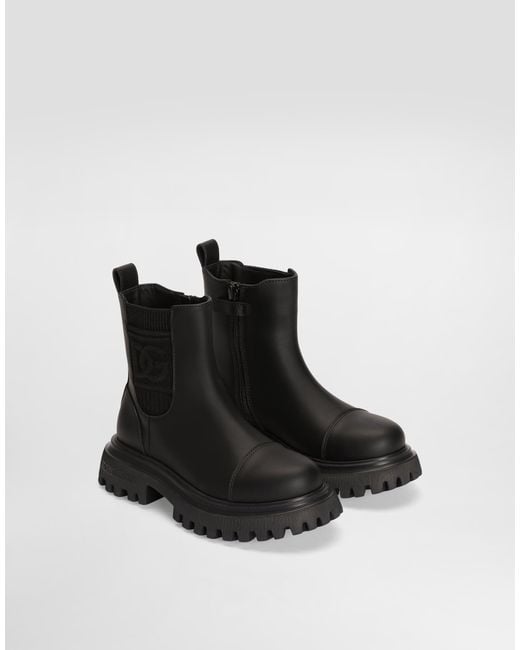 Dolce & Gabbana Black Calfskin Boots for men