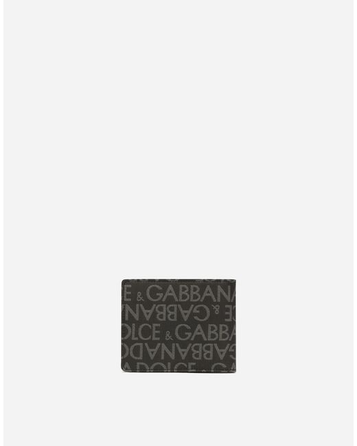 Dolce & Gabbana White Coated Jacquard Bifold Wallet for men