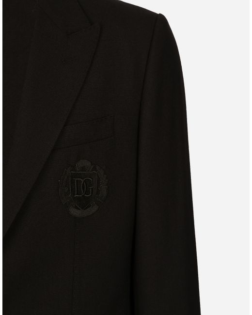 メンズ Dolce & Gabbana Single-Breasted Wool Taormina-Fit Jacket With Dg Patch Black