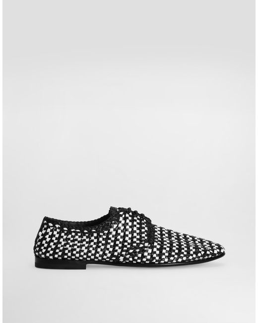 Dolce & Gabbana White Leather Derby Shoes for men