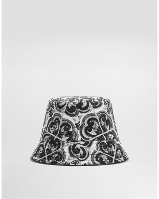 Bob En Drill À Imprimé Majoliques Dolce & Gabbana pour homme en coloris White