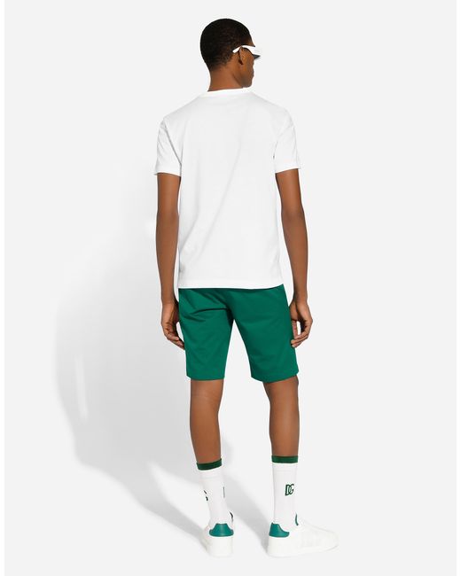 メンズ Dolce & Gabbana Cotton T-Shirt With Logo Print White