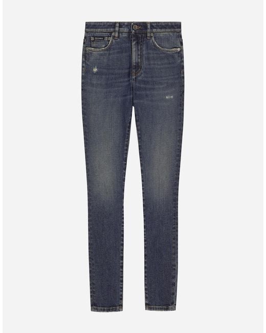 Dolce & Gabbana Blue Skinny Cotton Denim Audrey Jeans