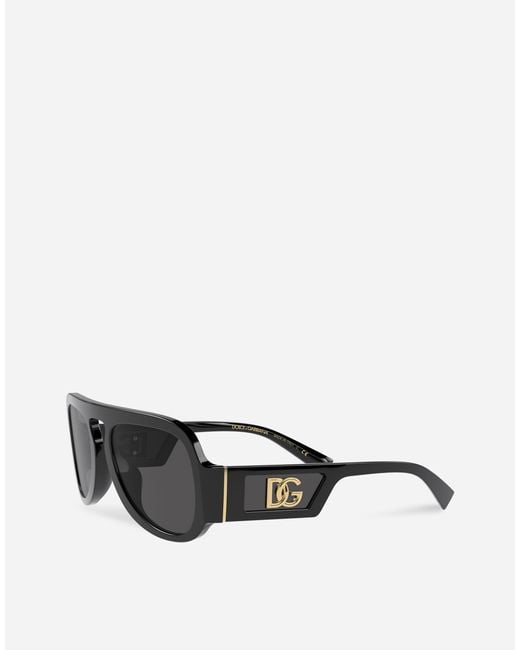 Dolce & Gabbana Dg Crossed Sunglasses in Black for Men | Lyst