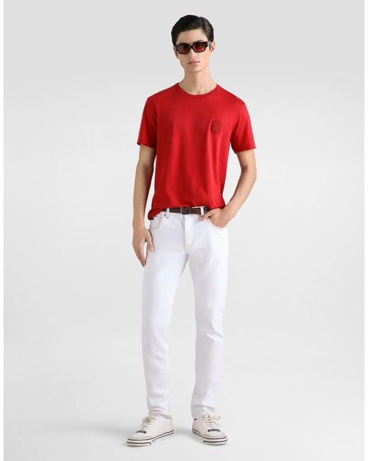 Dolce & Gabbana Red T-Shirt M/Corta Giro for men