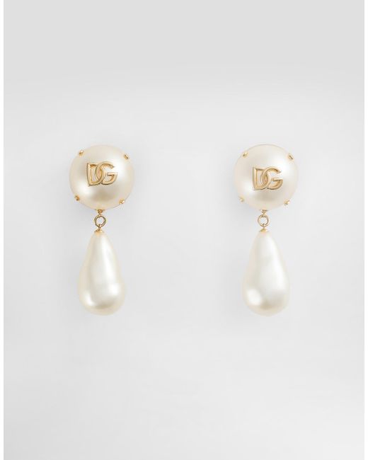 Dolce & Gabbana Dgロゴ＆ティアドロップ イヤリング White
