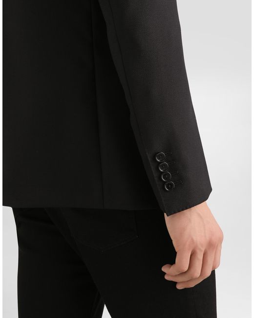 Dolce & Gabbana Black Single-Breasted Taormina Wool Jacket for men