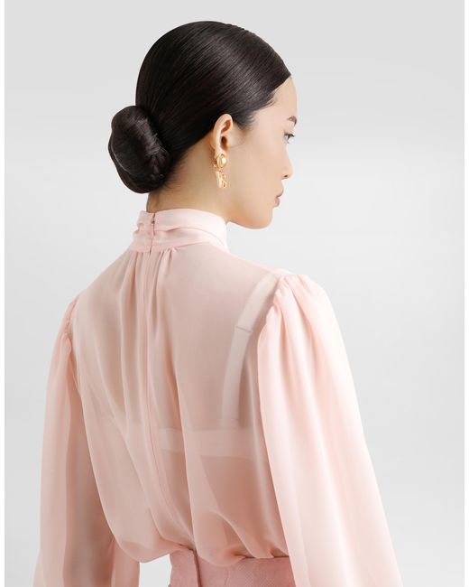 Dolce & Gabbana Pink Silk Georgette Top