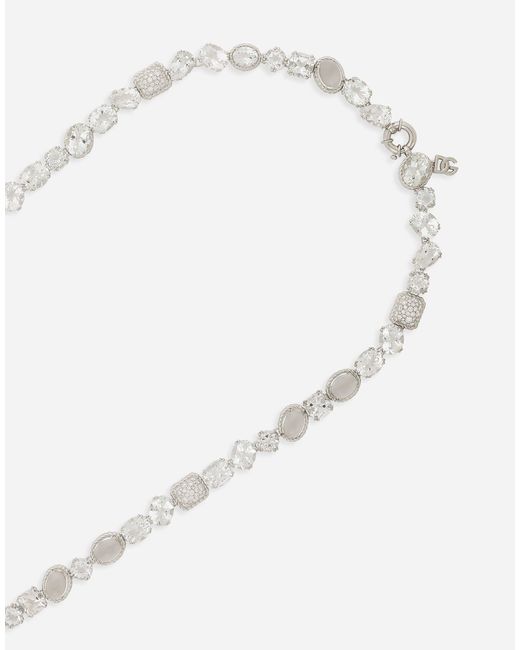 Dolce & Gabbana アンナ ソトワールネックレス 18Kホワイトゴールド&クリアトパーズ White