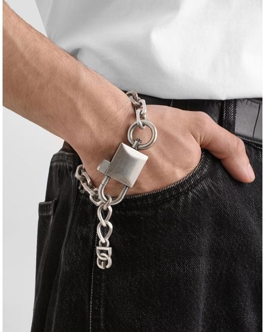 Dolce & Gabbana Metallic Chain Bracelet for men