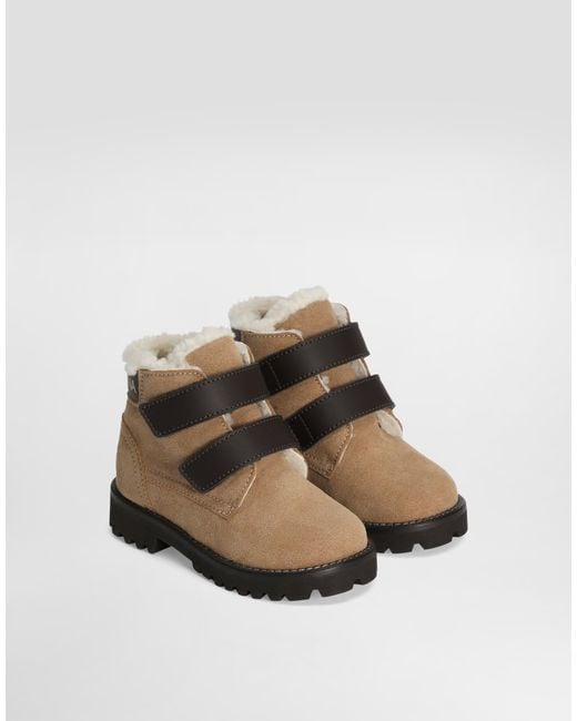 Dolce & Gabbana Multicolor Velour Fabric Boots for men