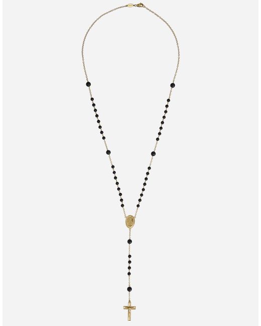 Dolce & Gabbana Metallic Sicily Rosary Necklace 18-Carat And Jades for men