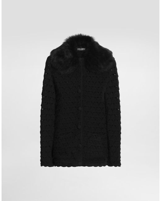 Dolce & Gabbana Black Crochet Jacket