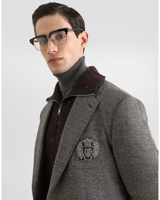 Dolce & Gabbana Gray Portofino Single-Breasted Jacket for men
