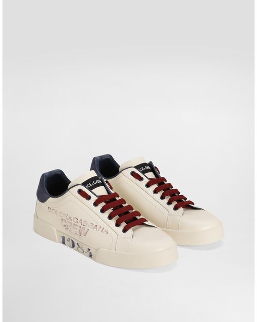 Dolce & Gabbana Natural Portofino Light Strobel Calfskin Sneakers for men