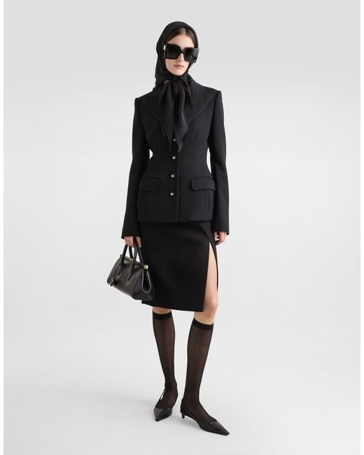 Dolce & Gabbana Black Single-Breasted Wool Dolce Jacket