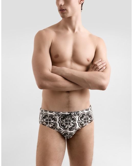 Dolce & Gabbana White Speedo Alto for men