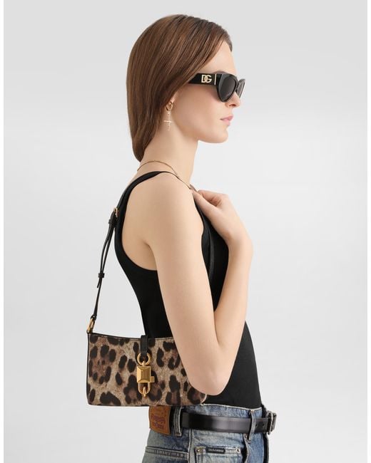 Dolce & Gabbana Multicolor Leopard- Lock Shoulder Bag