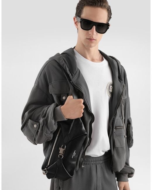 Dolce & Gabbana Lock Belt Bag in Black for Men | Lyst