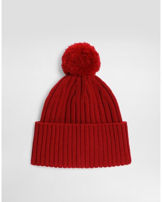 Dolce & Gabbana Red Knit Hat