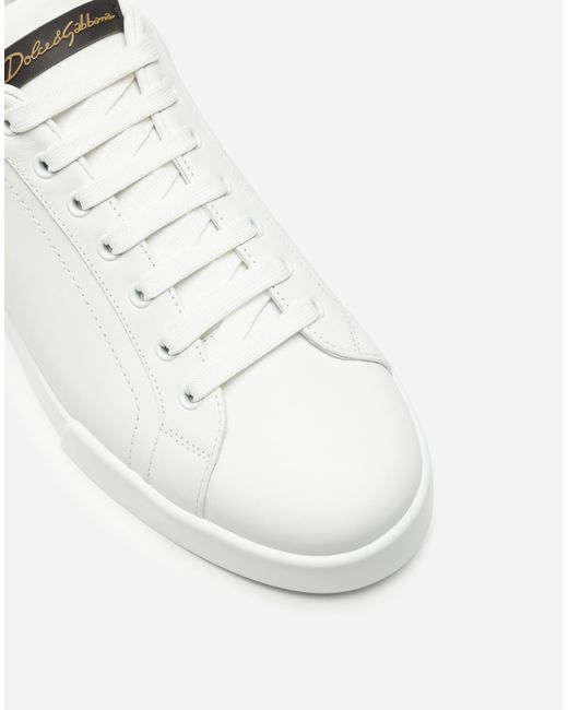 Dolce & Gabbana Natural Leather Portofino Sneakers - Women for men