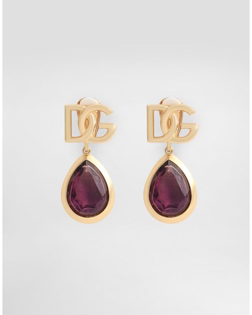 Dolce & Gabbana Logo Clip Earrings Metallic