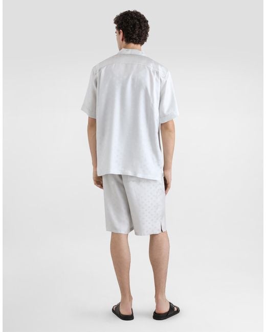 メンズ Dolce & Gabbana Dgロゴ ジャカード アロハシャツ White