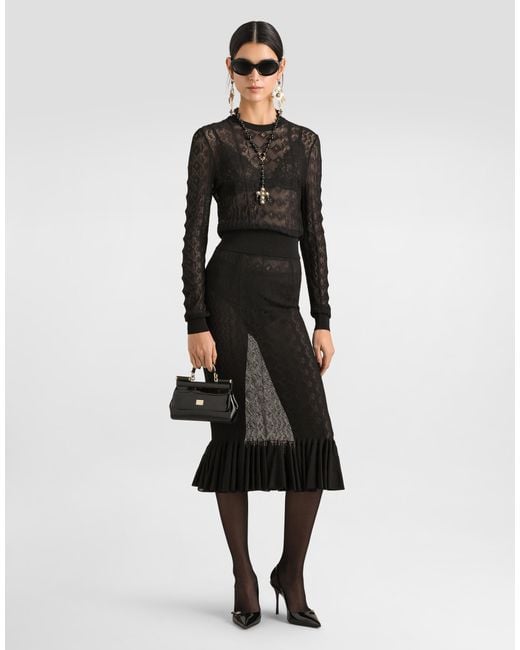 Dolce & Gabbana Black Lace Pullover